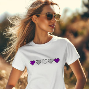 Camiseta Píxel Heart de Bandera Graysexual