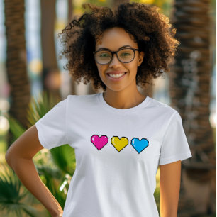 Camiseta Píxel Heart de Bandera Pansexual