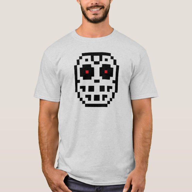 Camiseta Pixel Hockey Goalie Máscara (Anverso)