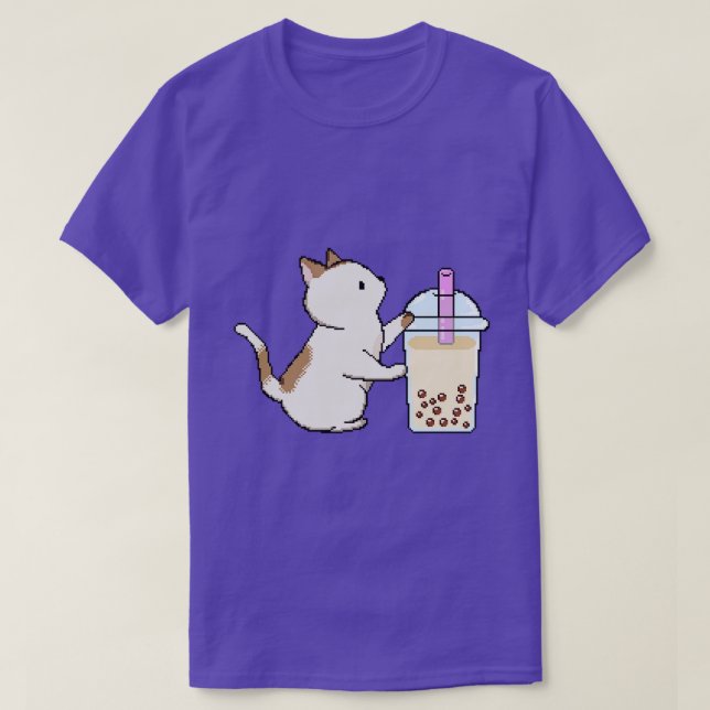 Camiseta Pixel Kitty ama el té Boba (Diseño del anverso)
