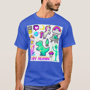 Camiseta Pixel Motifmanga Hoodie Anime T-rex Unicorn Pizza 