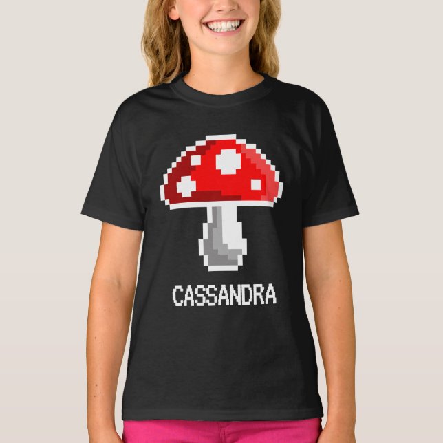 Camiseta Pixel Mushroom Name T-Shirt (Child) (Anverso)