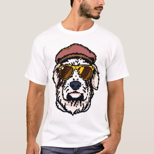 Camiseta Pixel Old English Sheepdog (Anverso)