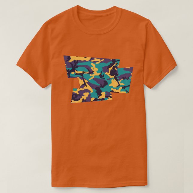Camiseta Píxel ondulado de patrón de camo de verano medio (Diseño del anverso)