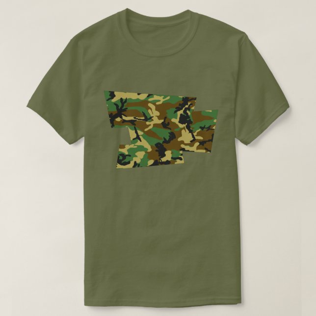 Camiseta Píxel ondulado de patrón de camo de Woodland (Diseño del anverso)