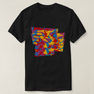 Camiseta Píxel ondulado de patrón de camo negrita