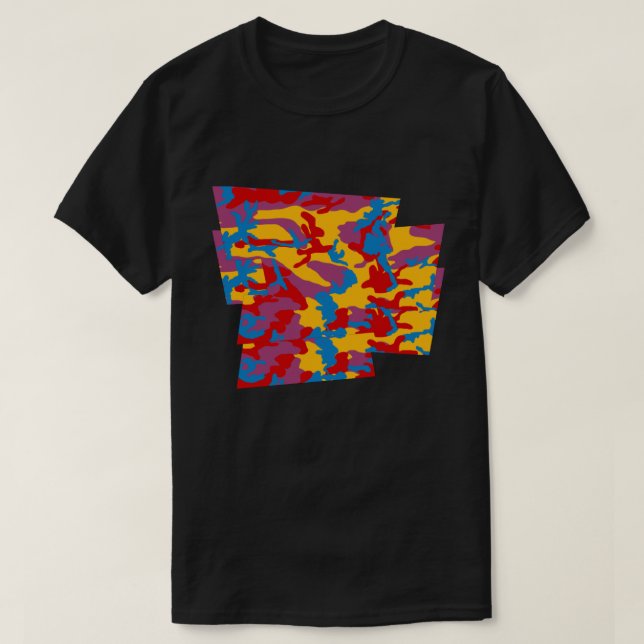 Camiseta Píxel ondulado de patrón de camo negrita (Diseño del anverso)