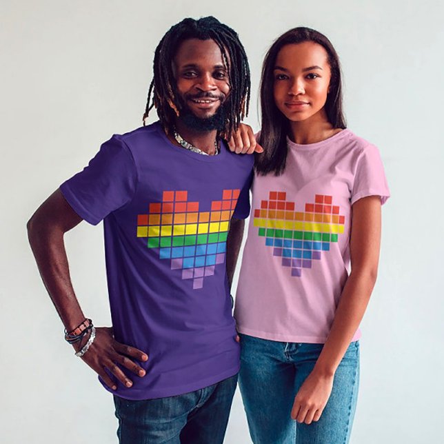Camiseta Pixel Pride Heart Tee: Amor en Pixels (Subido por el creador)