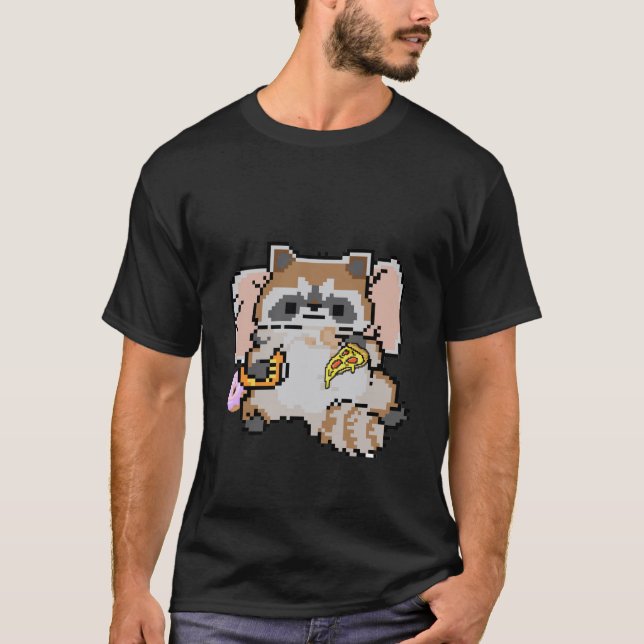 Camiseta Pixel Raccoon (Anverso)