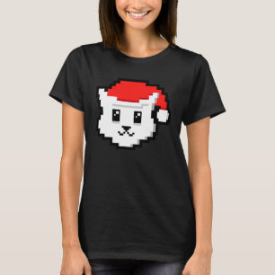Camiseta Pixel Santa Claus Cat 8 Bits Gaming Navidades