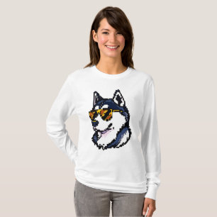 Camiseta Pixel Siberian Husky