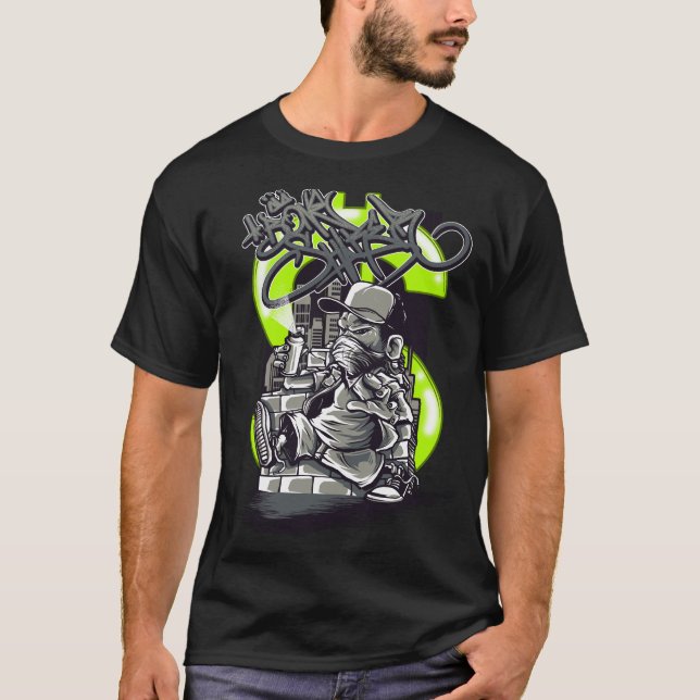Camiseta Pixel Soldier T-shirt Neon Green Action Design (Anverso)