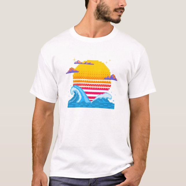 Camiseta Píxel Sunset Horizon (Anverso)