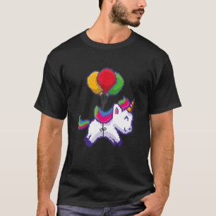 Camiseta Píxel Unicornio En Globos