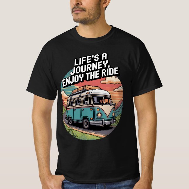 Camiseta Pixel Van Life - El viaje de la vida, disfrute del (Anverso)