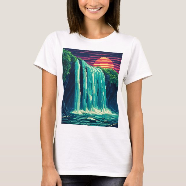 Camiseta pixel waterfall (Anverso)