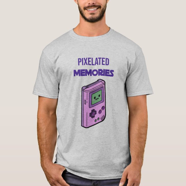 Camiseta Pixelated Memories Retro Game Boy Art – Nostalgic  (Anverso)