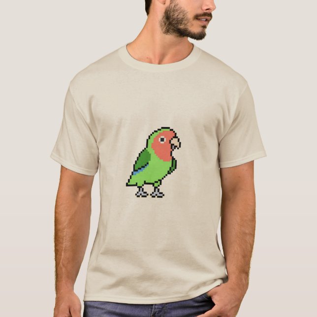Camiseta píxeles-loros-píxeles-animales (Anverso)