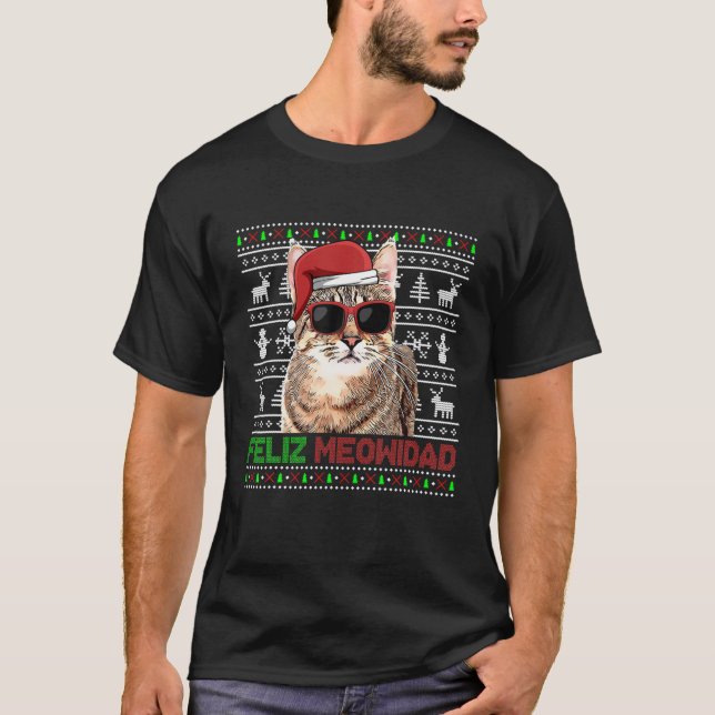 Camiseta Pixiebob gato Feliz Meowidad Navidades divertidos (Anverso)