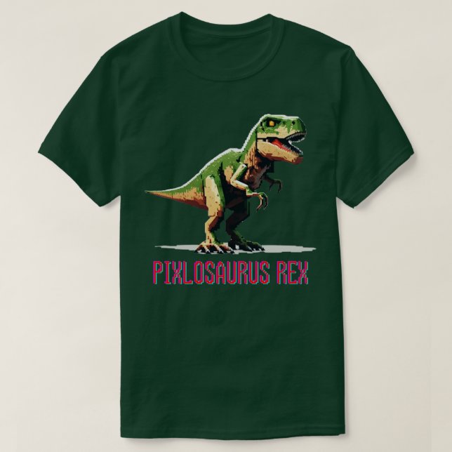 Camiseta Pixlosauro Rex la bestia retro (Diseño del anverso)