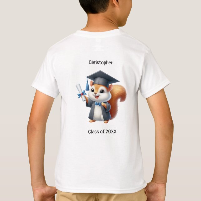Camiseta Pizarra de nombre de graduado de niño preescolar (Reverso)
