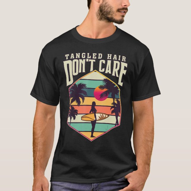 Camiseta Pizarra de surf de pelo enmarañado Playa Guay Fun  (Anverso)