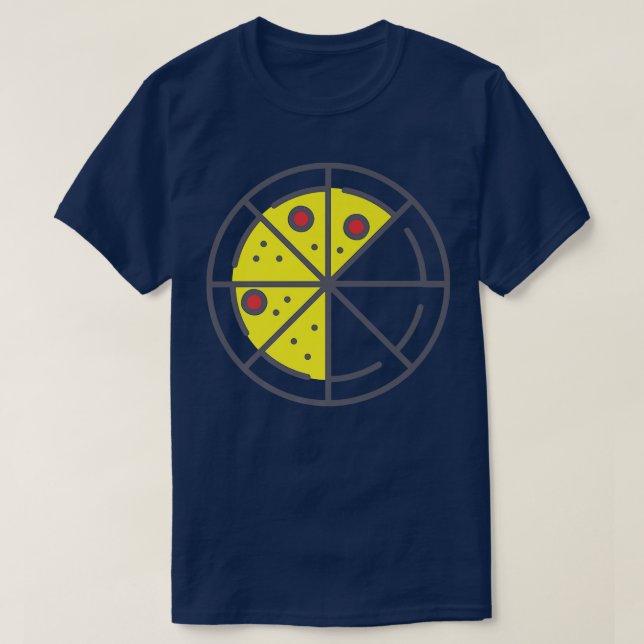 Camiseta Pizza 5 rebanadas Cheese Pepperoni Funny Geometric (Diseño del anverso)