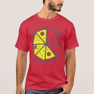 Camiseta Pizza 5 rebanadas Cheese Pepperoni Funny Geometric