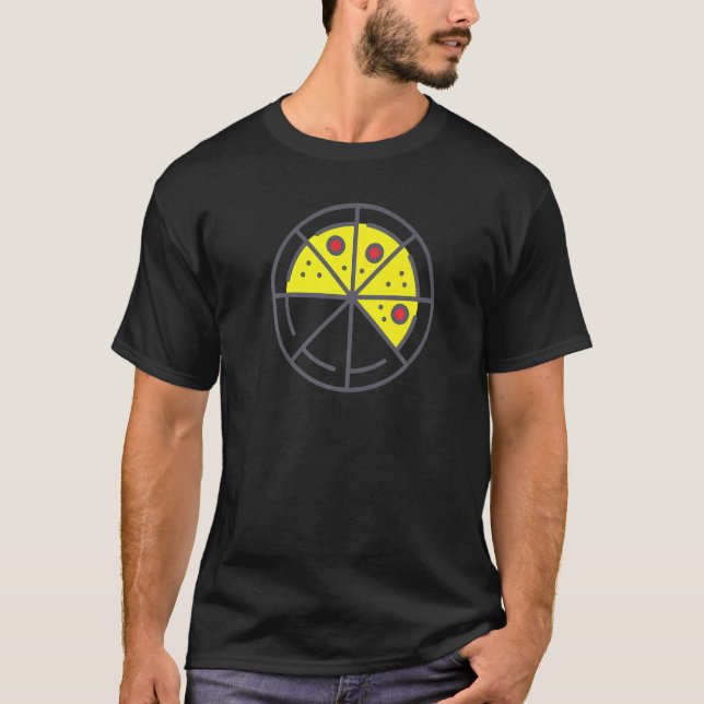 Camiseta Pizza 5 Slices Cheese Pepperoni Funny Geometric Fo (Anverso)