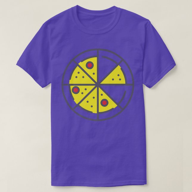 Camiseta Pizza 6 Slices Cheese Pepperoni Funny Geometric Fo (Diseño del anverso)