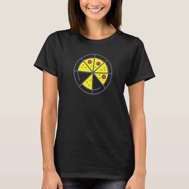 Camiseta Pizza 6 Slices Cheese Pepperoni Funny Geometric Fo (Anverso)