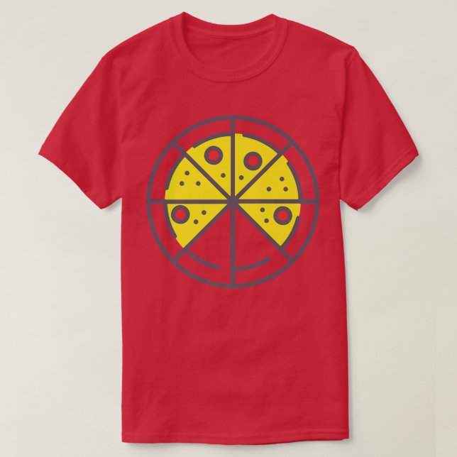 Camiseta Pizza 6 Slices Cheese Pepperoni Funny Geometric Fo (Diseño del anverso)