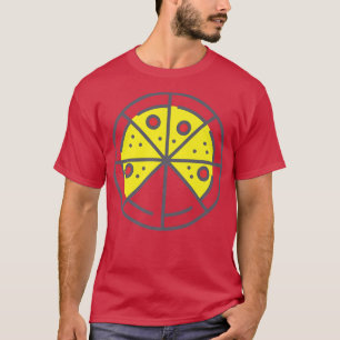 Camiseta Pizza 6 Slices Cheese Pepperoni Funny Geometric Fo