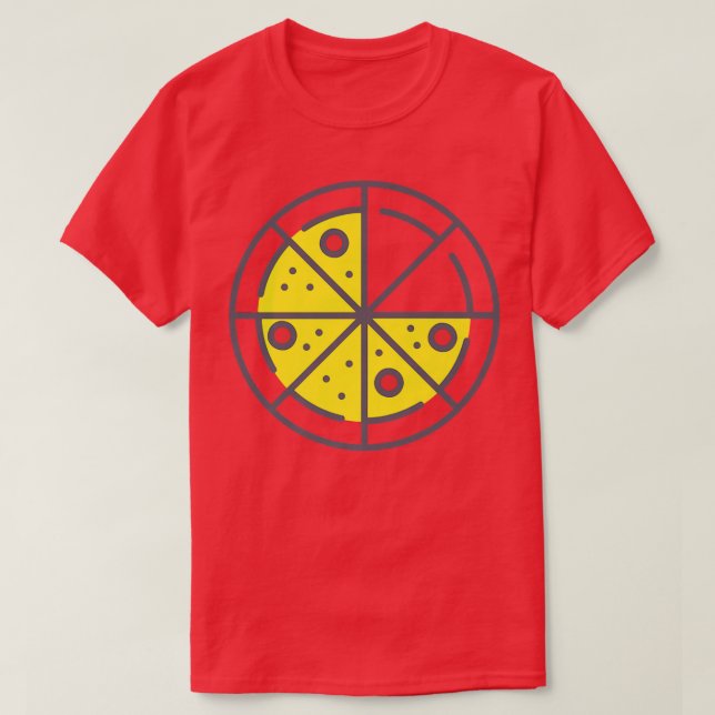 Camiseta Pizza 6 Slices Quese Pepperoni Funny Geométrico Pa (Diseño del anverso)