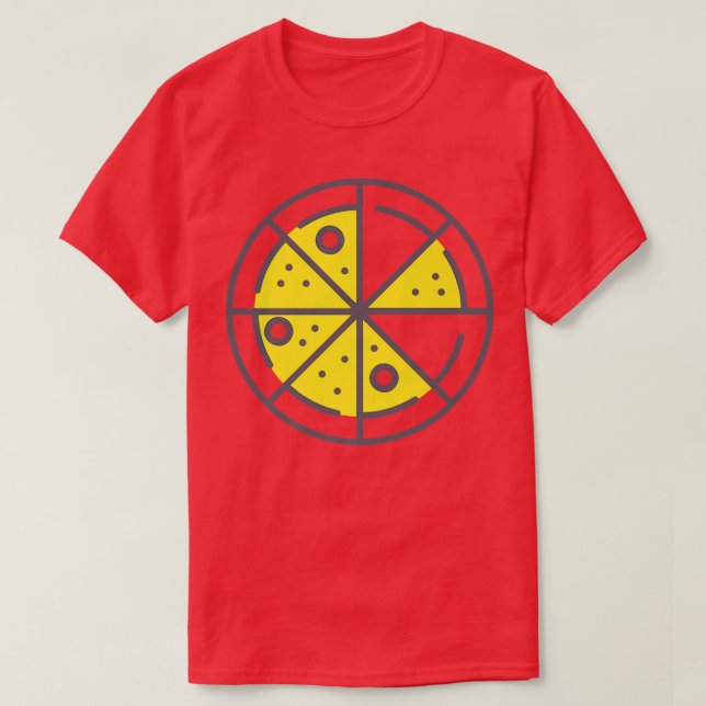 Camiseta Pizza 6 Slices Quese Pepperoni Funny Geométrico Pa (Diseño del anverso)