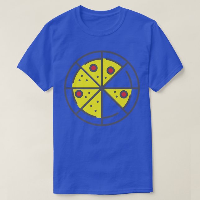 Camiseta Pizza 6 Slices Quese Pepperoni Funny Geométrico Pa (Diseño del anverso)