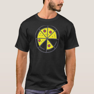 Camiseta Pizza 6 Slices Queso Pepperoni Alimentos Geométric