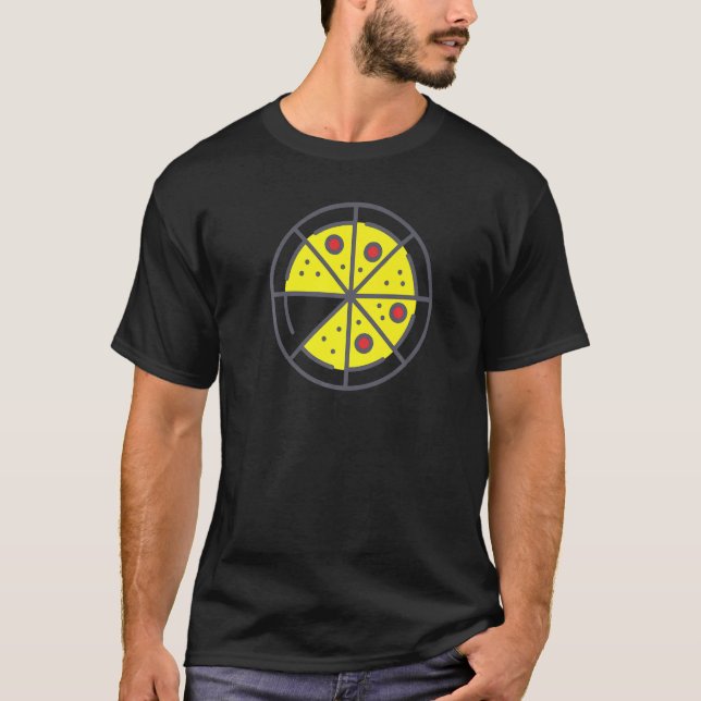 Camiseta Pizza 7 Slices Cheese Pepperoni Funny Geometric Fo (Anverso)