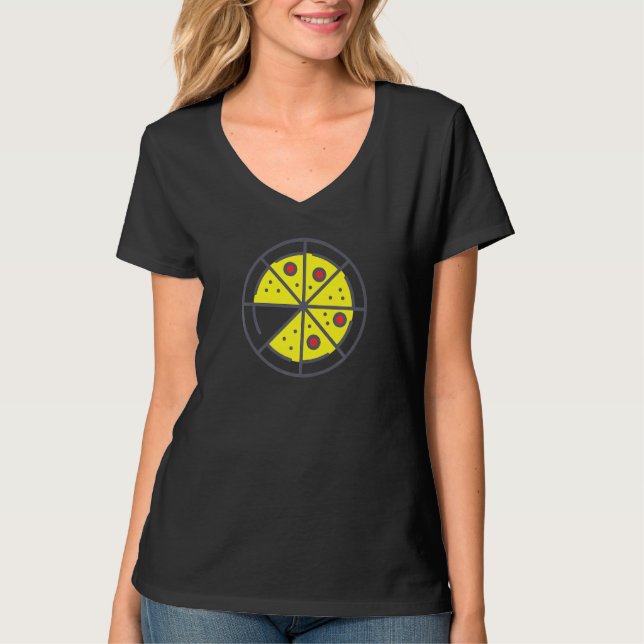 Camiseta Pizza 7 Slices Cheese Pepperoni Funny Geometric Fo (Anverso)