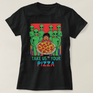 Camiseta Pizza Aliens Blk Womens