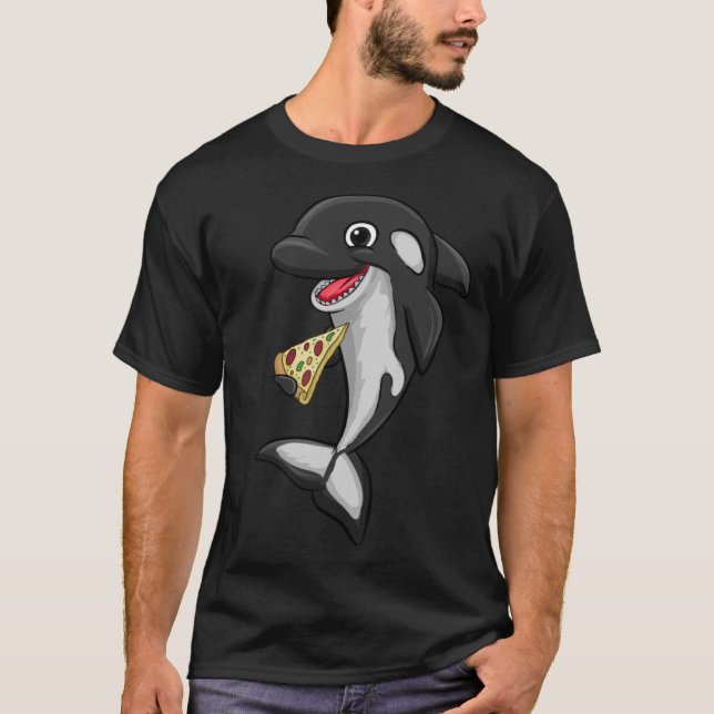 Camiseta Pizza Alimentos Asesinos De Amor Ballena Orca Muje (Anverso)