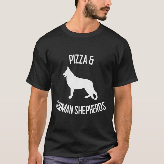 Camiseta Pizza Amp Pastores Alemanes Perros Lover (Anverso)