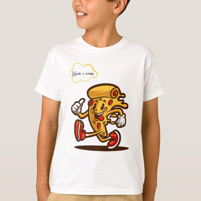 Camiseta pizza, aquí voy (Anverso)