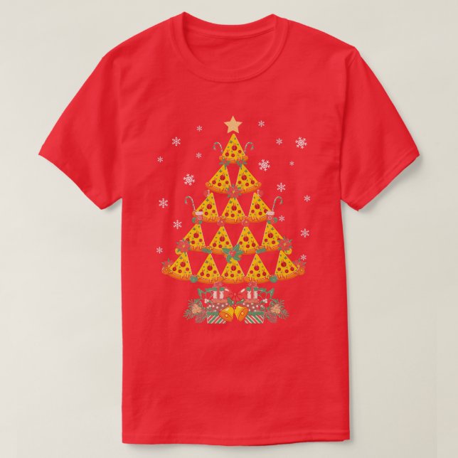 Camiseta Pizza Árbol de Navidad Enciende Navidad Niños Crus (Diseño del anverso)