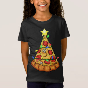 Camiseta Pizza Árbol de Navidad enciende niños divertidos N