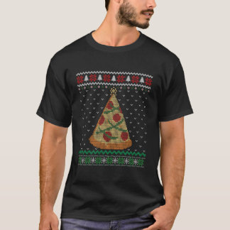 Camiseta Pizza Árbol de Navidad Gracioso Navidad Encende ni