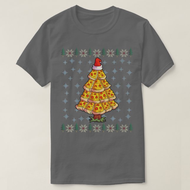 Camiseta Pizza Árbol de Navidad Hombres Pizza Lover Regalo  (Diseño del anverso)