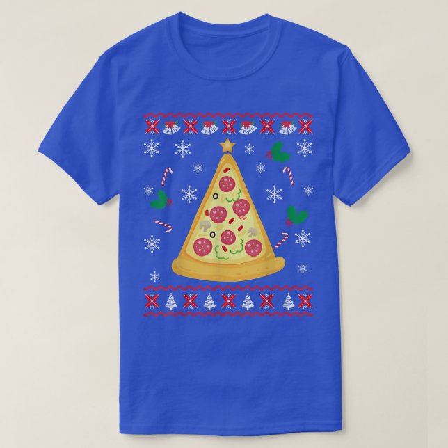 Camiseta Pizza Árbol de Navidad Navidades feos dulce divert (Diseño del anverso)