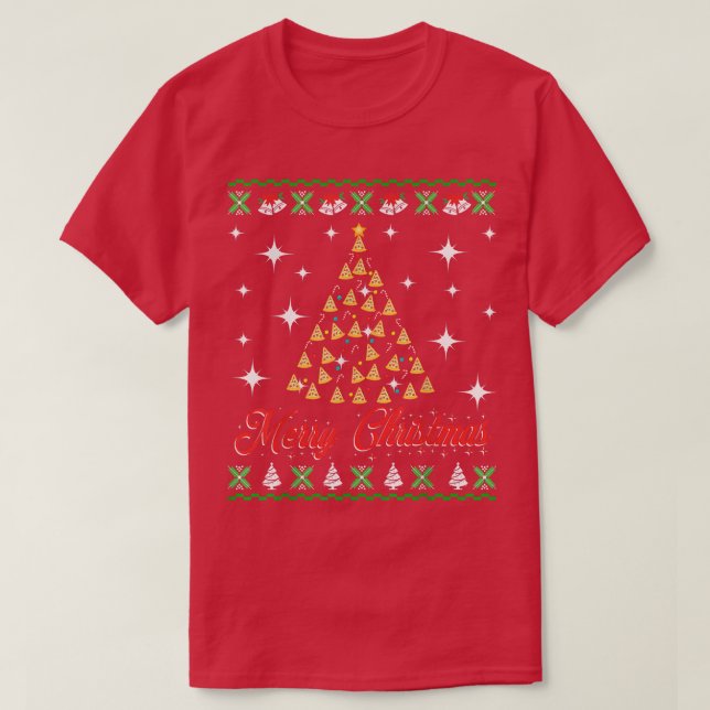 Camiseta Pizza Árbol de Navidad Navidades feos susurran par (Diseño del anverso)