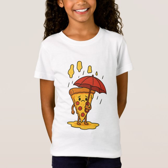 Camiseta Pizza bajo la lluvia de queso (Anverso)